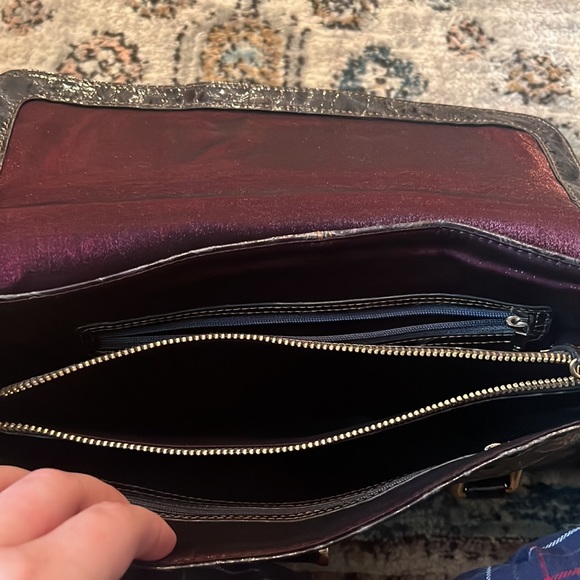 textured, navy, blue/gray clutch. - Picture 4 of 7